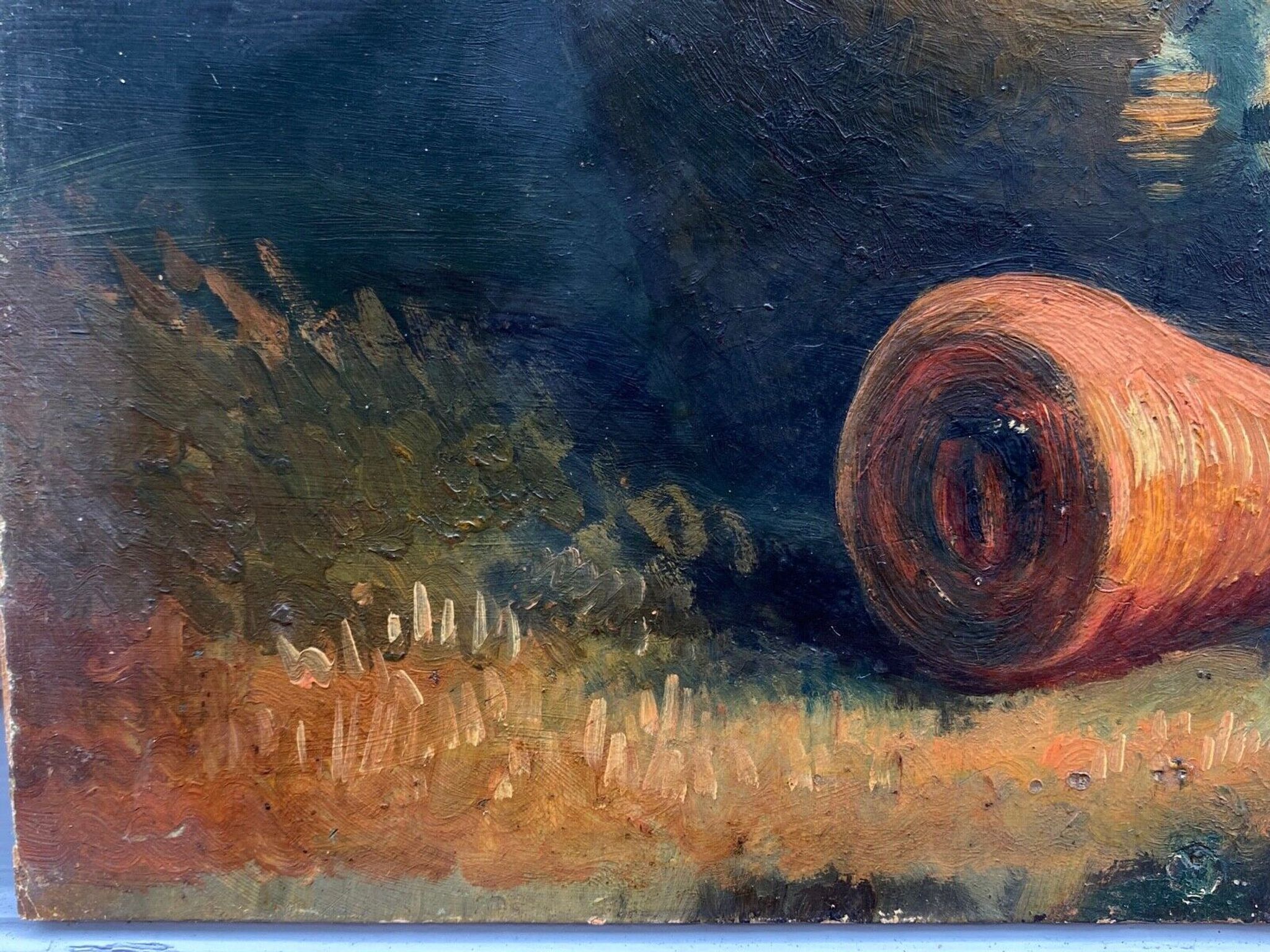 Oil on cardboard still life with pitcher and onions early twentieth century