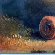 Oil on cardboard still life with pitcher and onions early twentieth century
