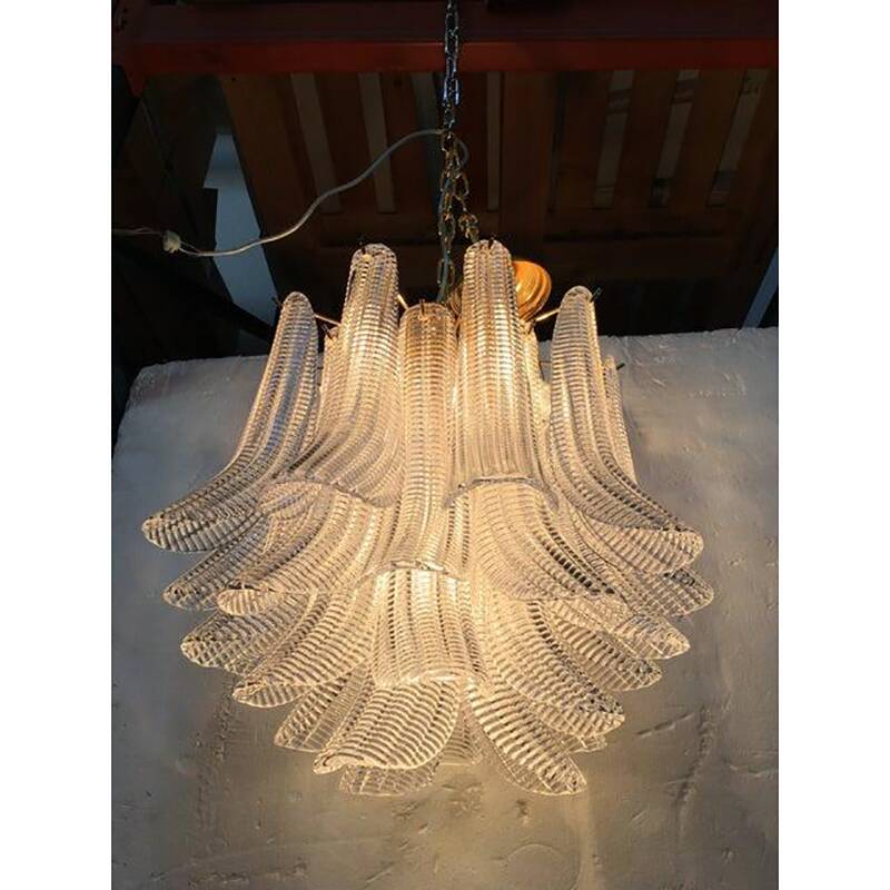 Italian Contemporary Mazzega Style Murano Glass “Saddle” Sputnik Chandelier
