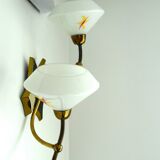 Pair of glass and brass wall light 50/60