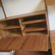 Modular 3-compartment teak wall shelving system with desk and lighting by Kai Kristiansen for FM, Denmark, 1960s