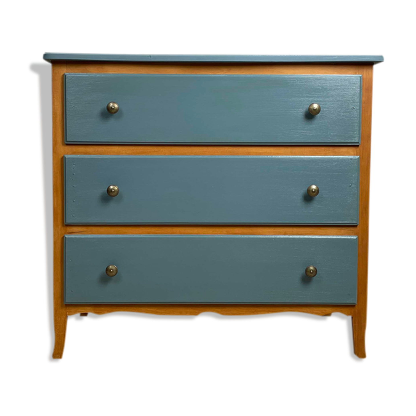 Vintage chest of drawers 3 drawers in restored wood with Liberon paint