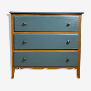 Vintage chest of drawers 3 drawers in restored wood with Liberon paint