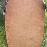 Old scandinavian teak mirror barrel shape vintage 50/60