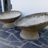 Paire de jardinières vasques années 50 fibrociment