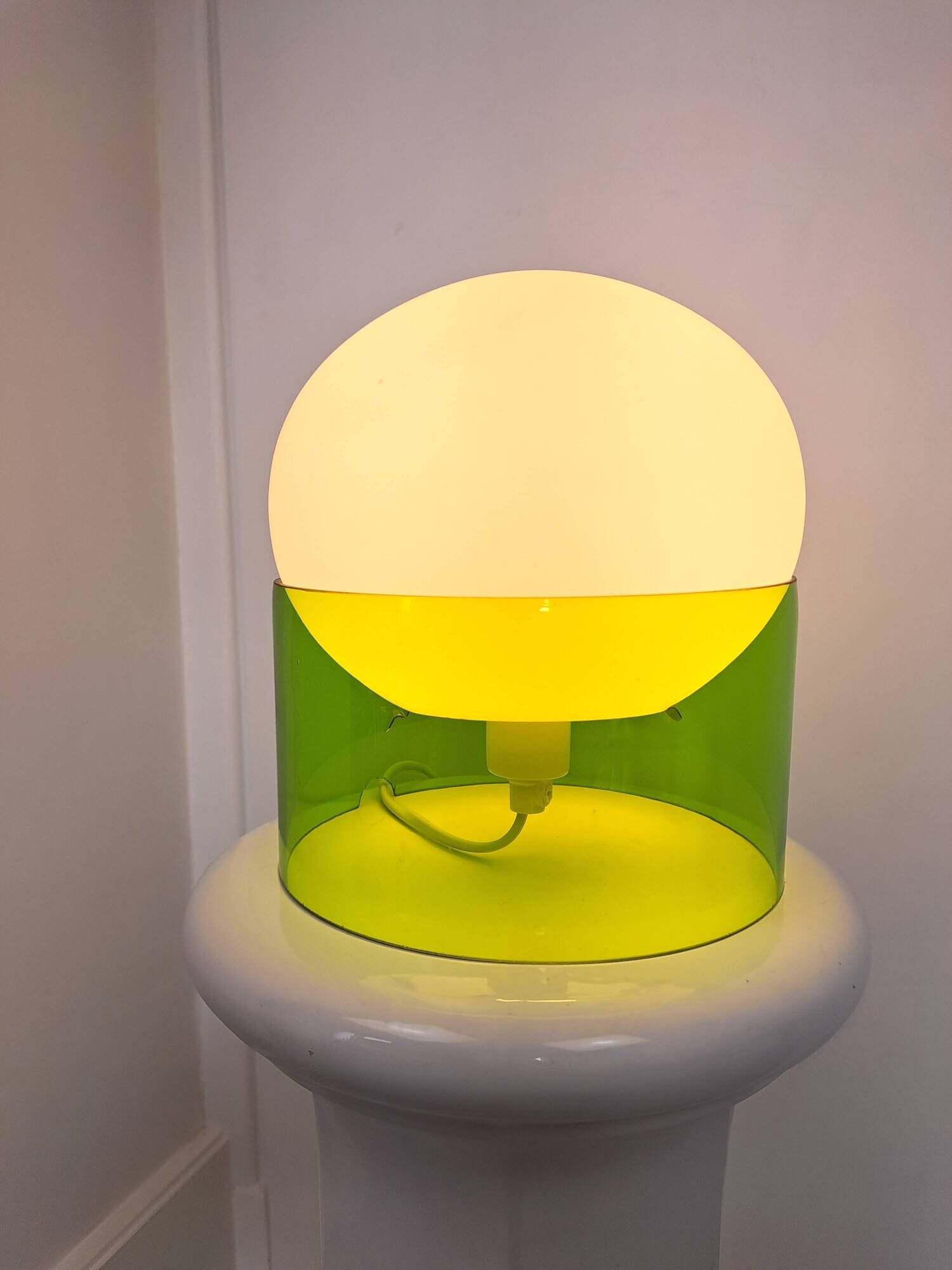 UFO glass globe lamp from Ikea vintage space age dlg by Joe Colombo