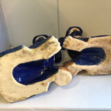 Vintage Chinese food dog ceramic Chinese blue and white dogs foo