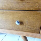 Chest of drawers light wood compass feet