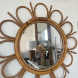 Rattan sun mirror