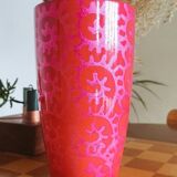 Fuchsia pink ceramic vase Scheurich made in Germany.