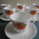 set of 6 cups and saucers vintage French tableware