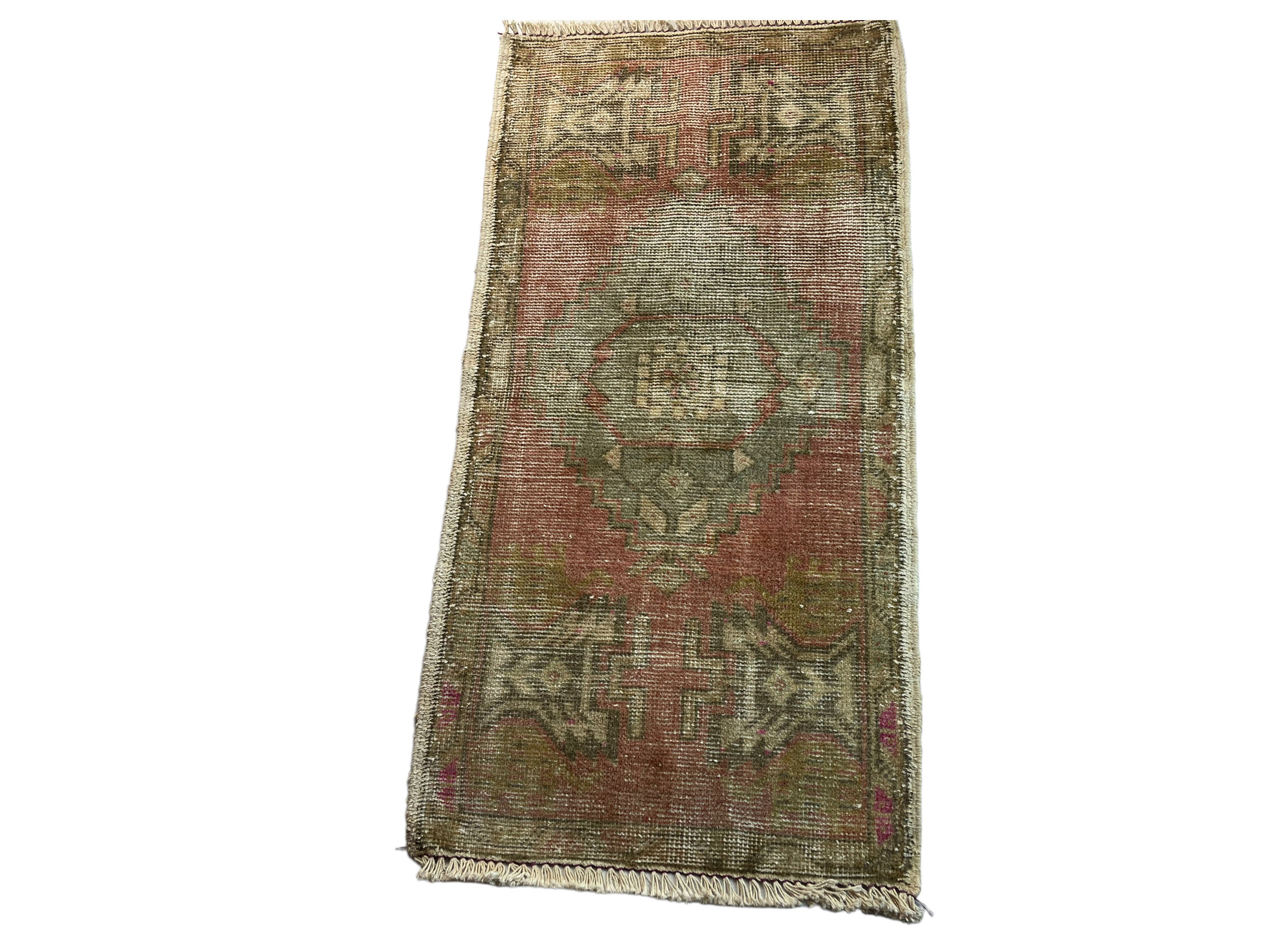 VINTAGE TURKISH PASTEL MINI RUG , 101 x 51 cm