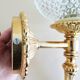 Golden mid century wall lamp by JSB Leuchten with glass ball shade