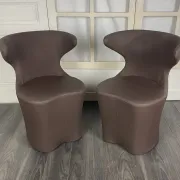 Pair of faux leather armchairs from the 1980s