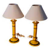 Pair of bedside lamps, signed Chaumette ceramic