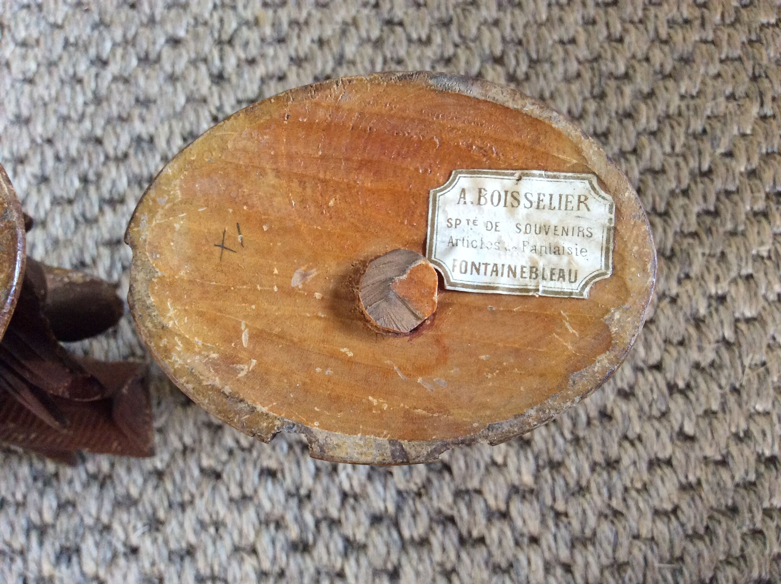 2 wooden candle holders