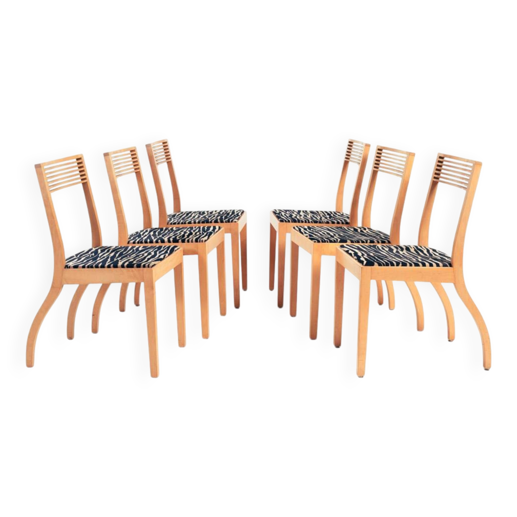 Chaises sculpturales en hêtre de design hollandais par Castelijn, années 1980