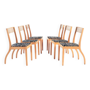 Sculptural beech chairs - 1980s