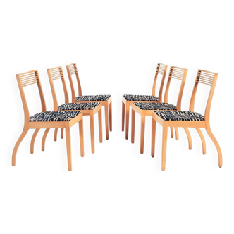 Chaises sculpturales en hêtre de design hollandais par Castelijn, années 1980