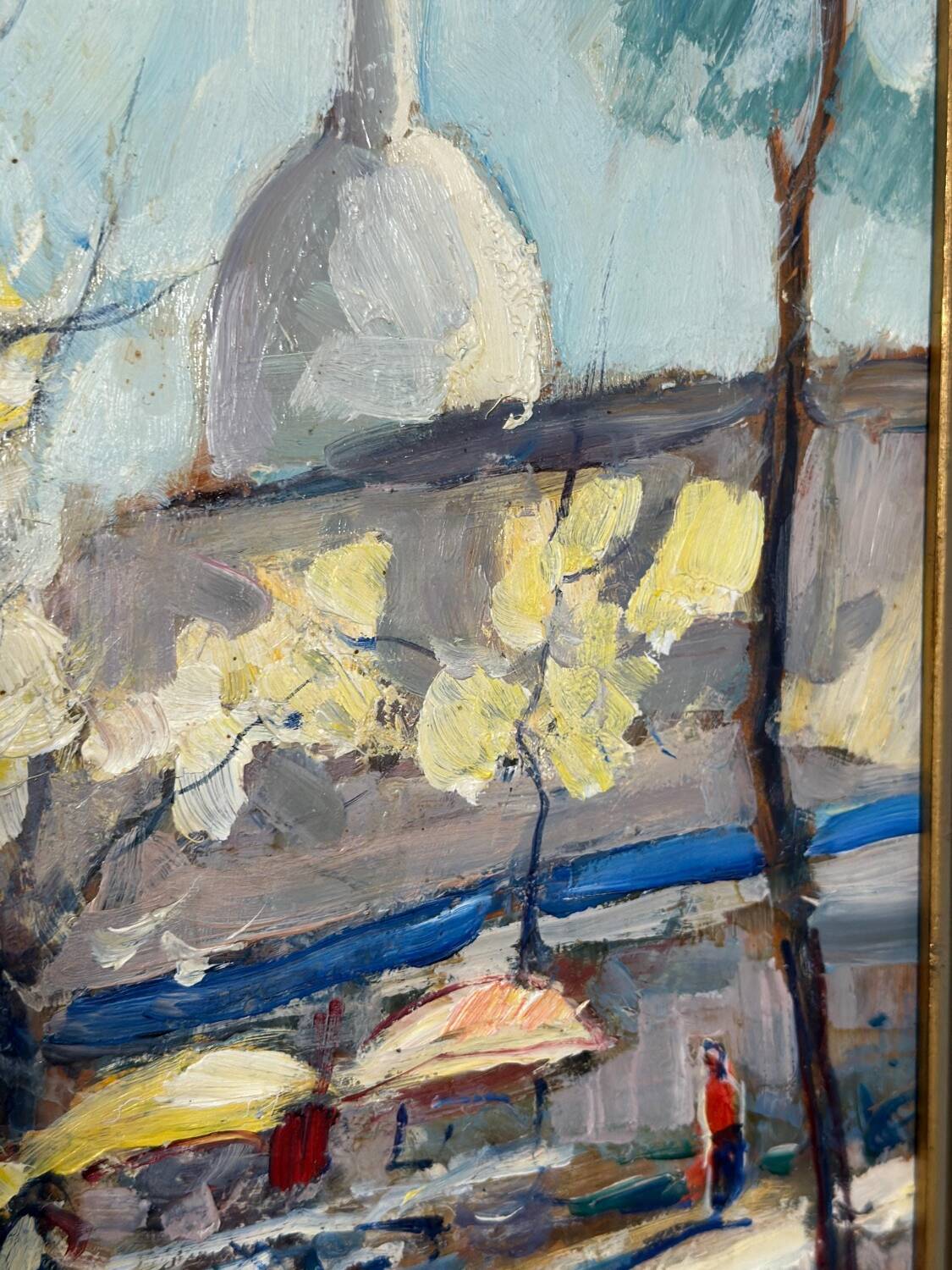 Mid Century Swedish Oil on Panel – “Lakerstationen” by L. Knut Norman