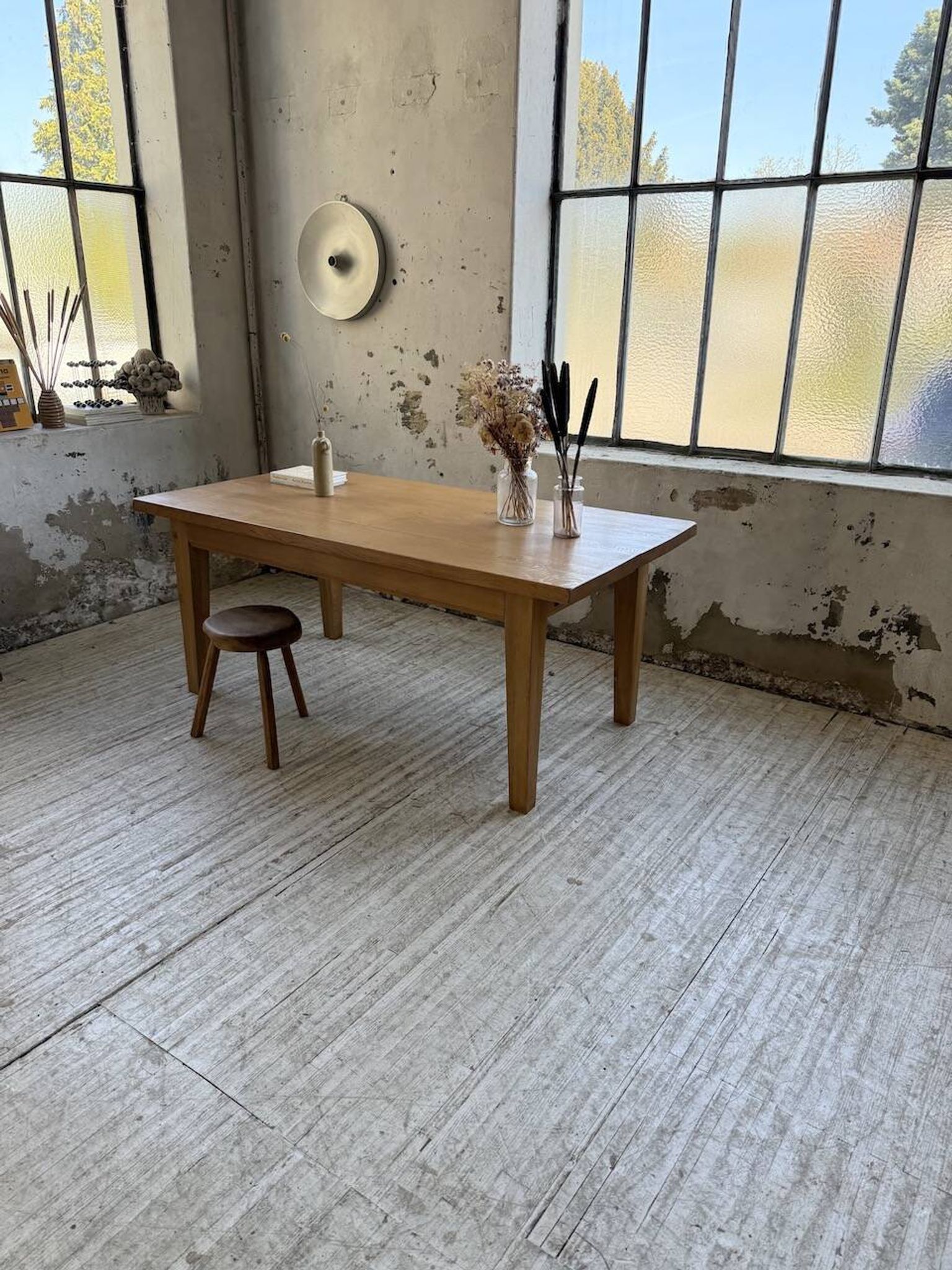 Table de ferme extensible en chêne massif