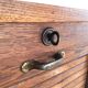 Vintage curtain binder in solid brown oak year 50