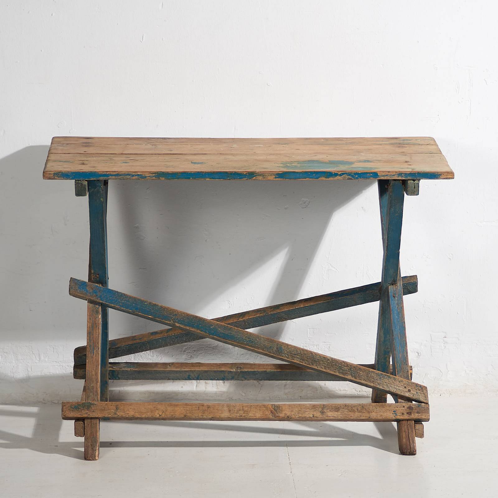 Antique French Provençal style blue table (c.1920) #54