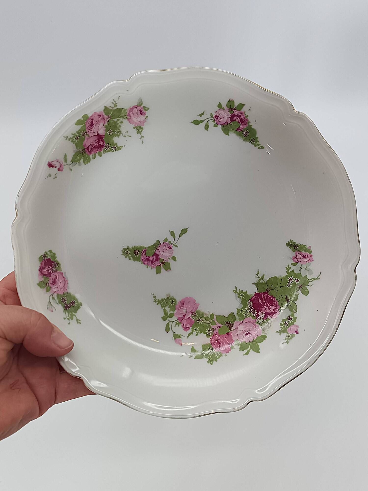 Footed Cup Servant in Limoges Porcelain Floral Decoration Gold Gilding