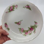 Footed Cup Servant in Limoges Porcelain Floral Decoration Gold Gilding