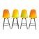 Lot de 4 tabourets de bar design sculptural – coques texturées bicolor