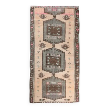 Vintage Turkish Anatolian Hand-Knotted Wide Runner 183x353