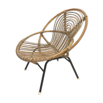 Rattan shell armchair