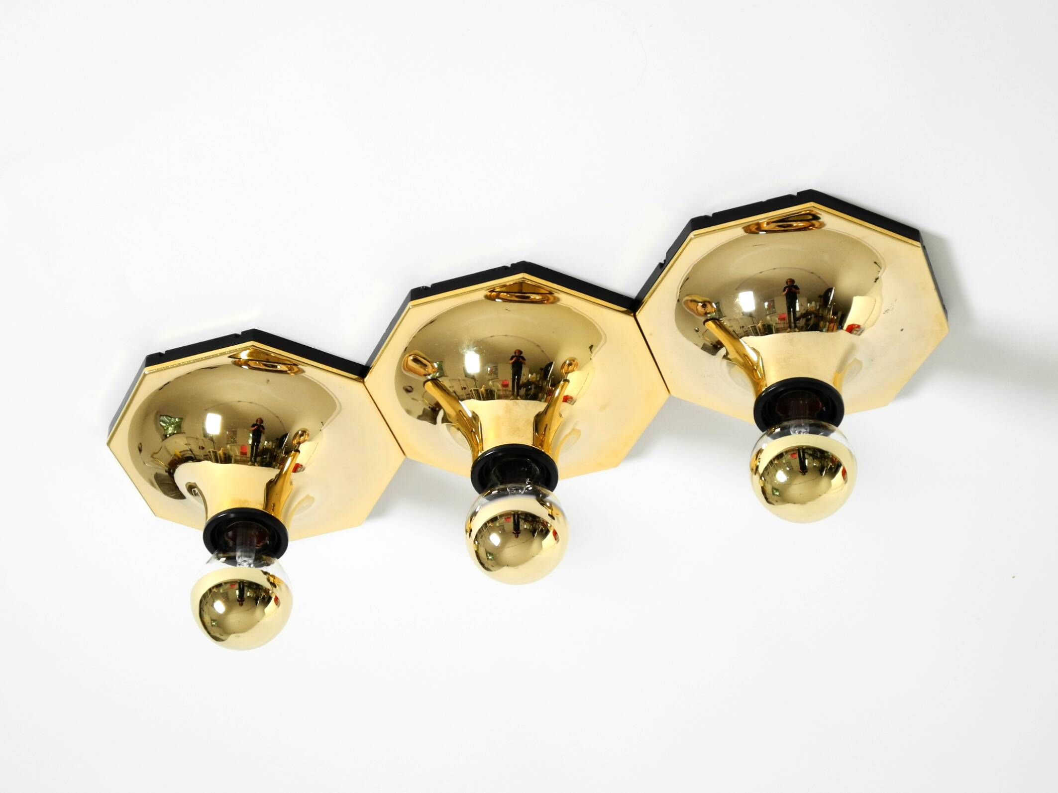Set of three 1970s wall or ceiling lamps by Motoko Ishii for Staff Leuchten