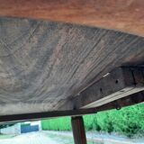 Oval table in cherry wood and zebra wood