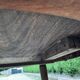 Oval table in cherry wood and zebra wood