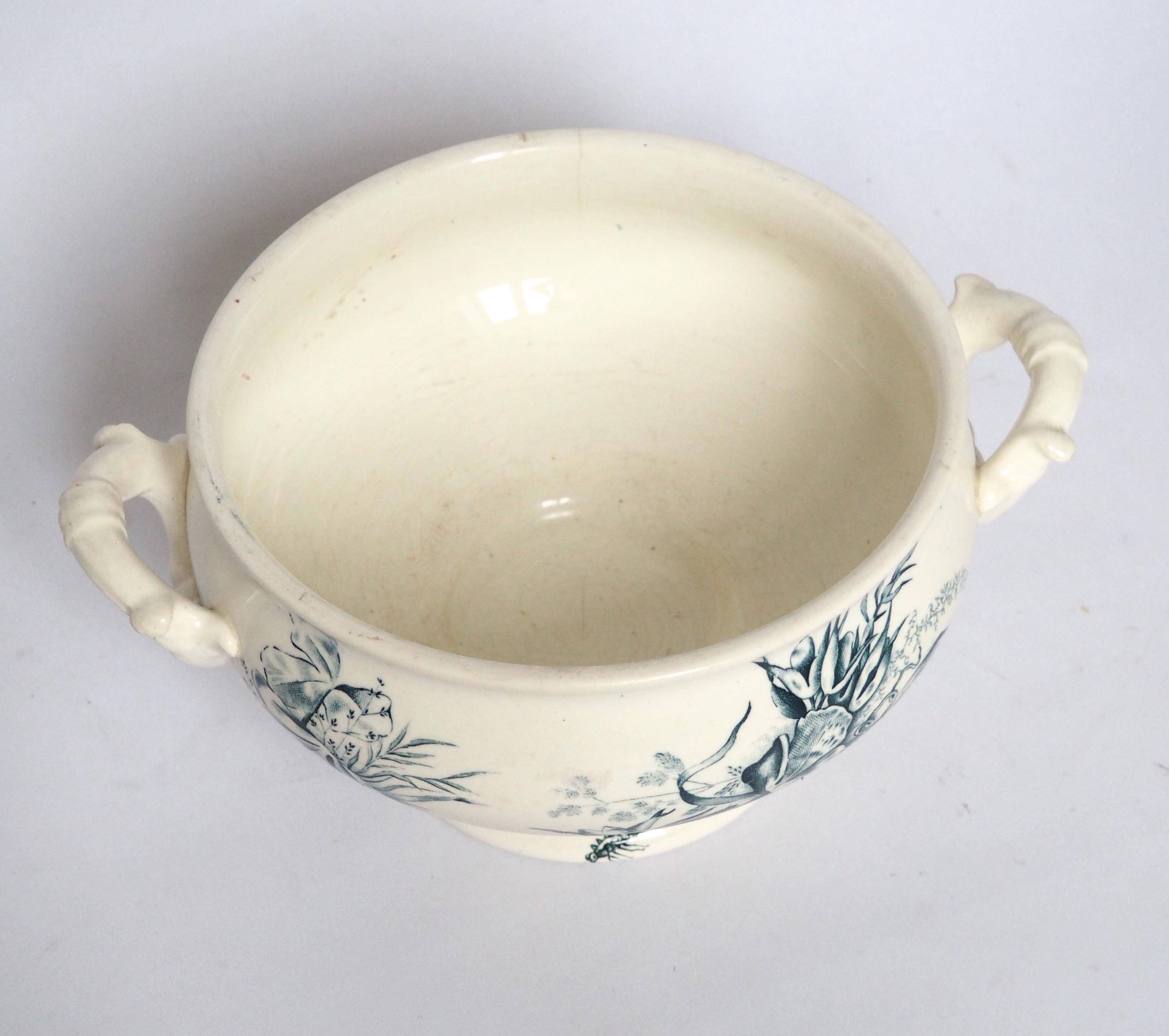 Dragonfly iron clay soup tureen