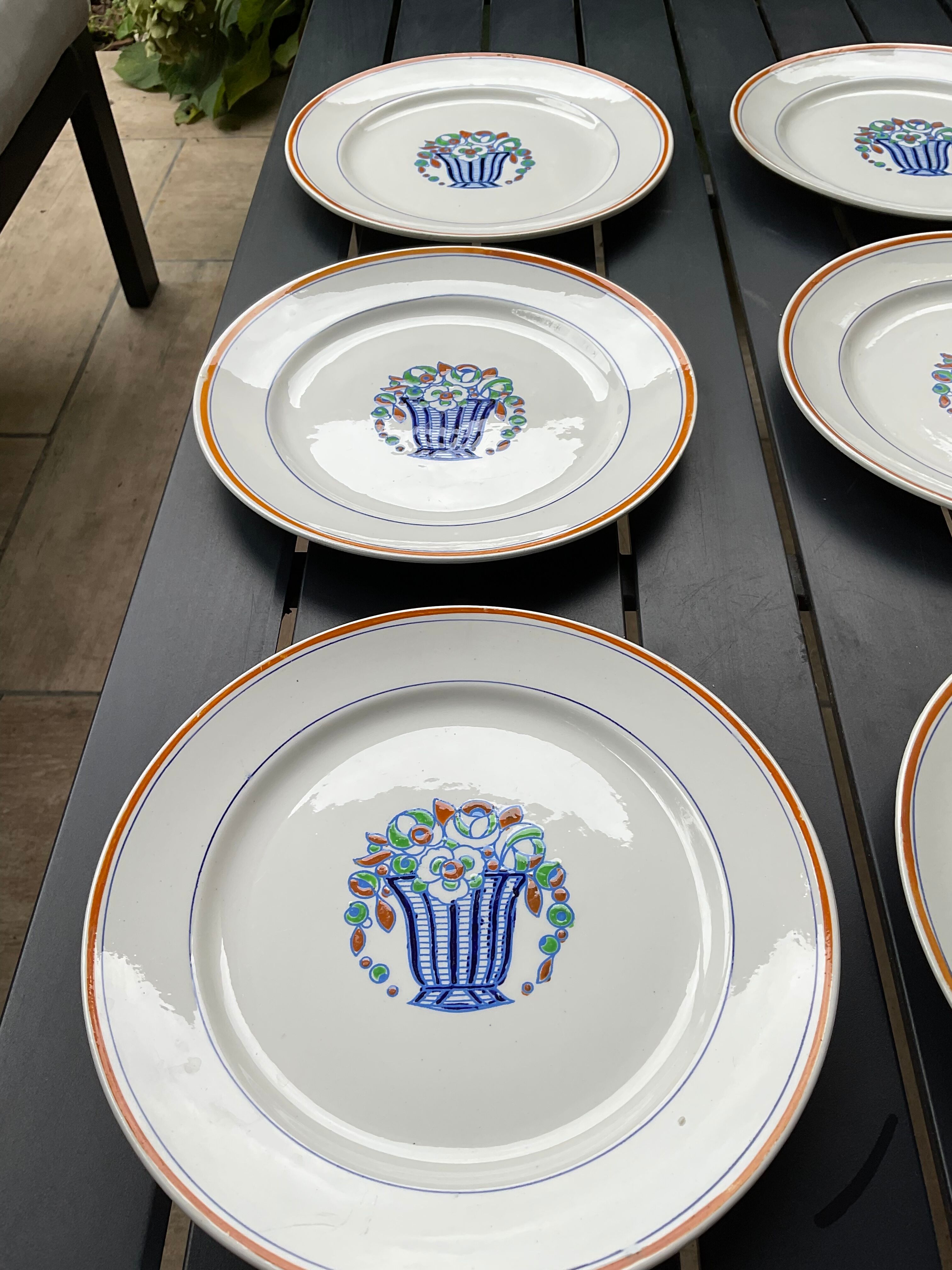 6 dessert plates, model 1930, boch la louvière