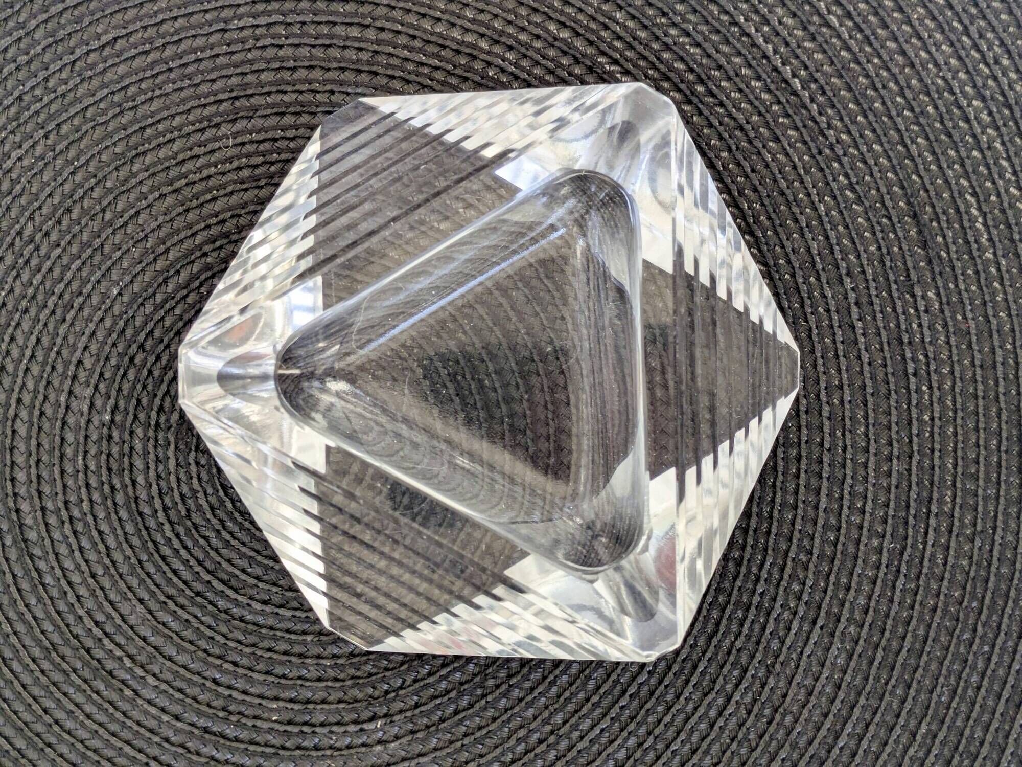 Ashtray pocket tray faceted glass Murano Midcentury style
