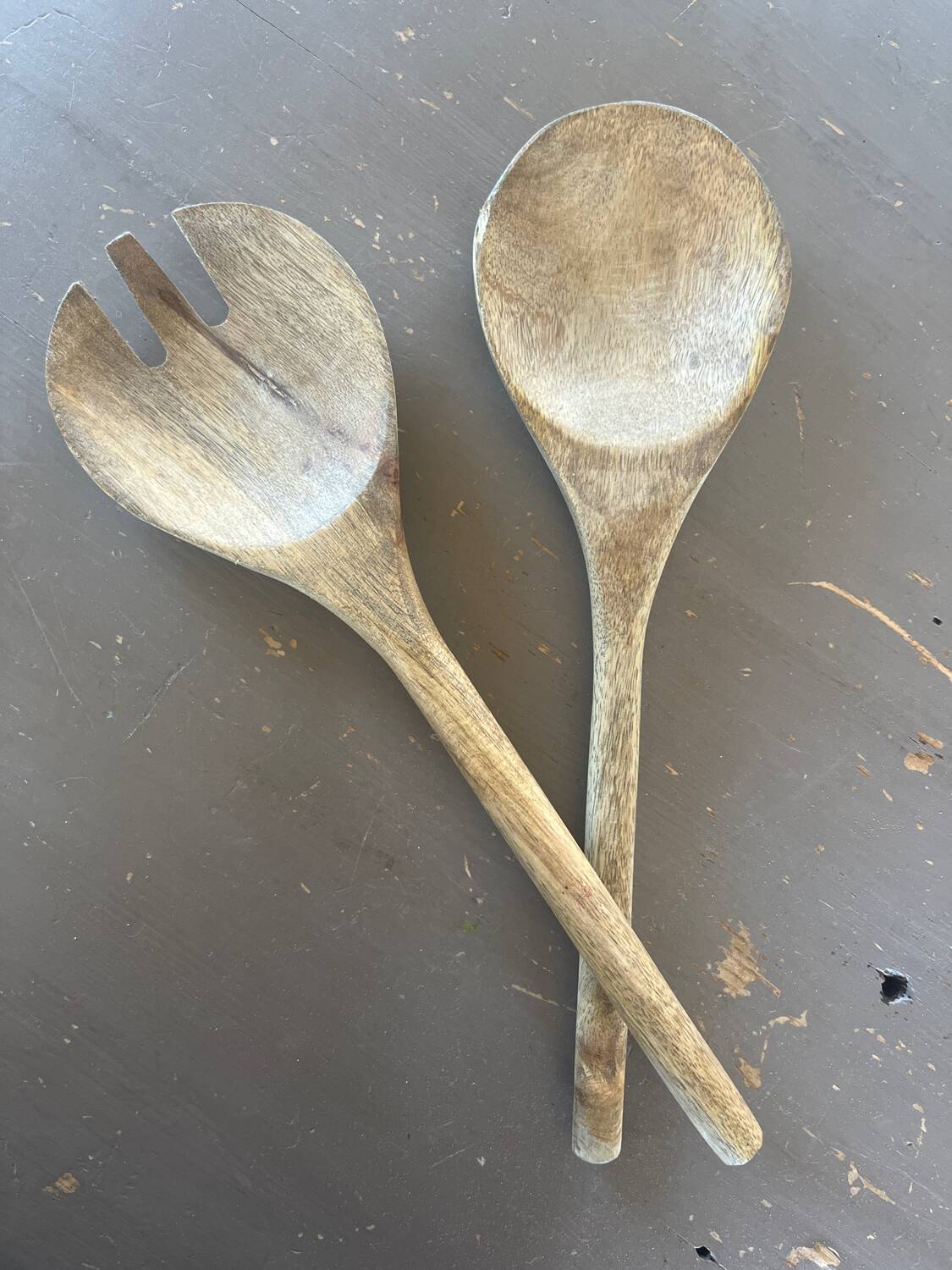 Wooden salad servers