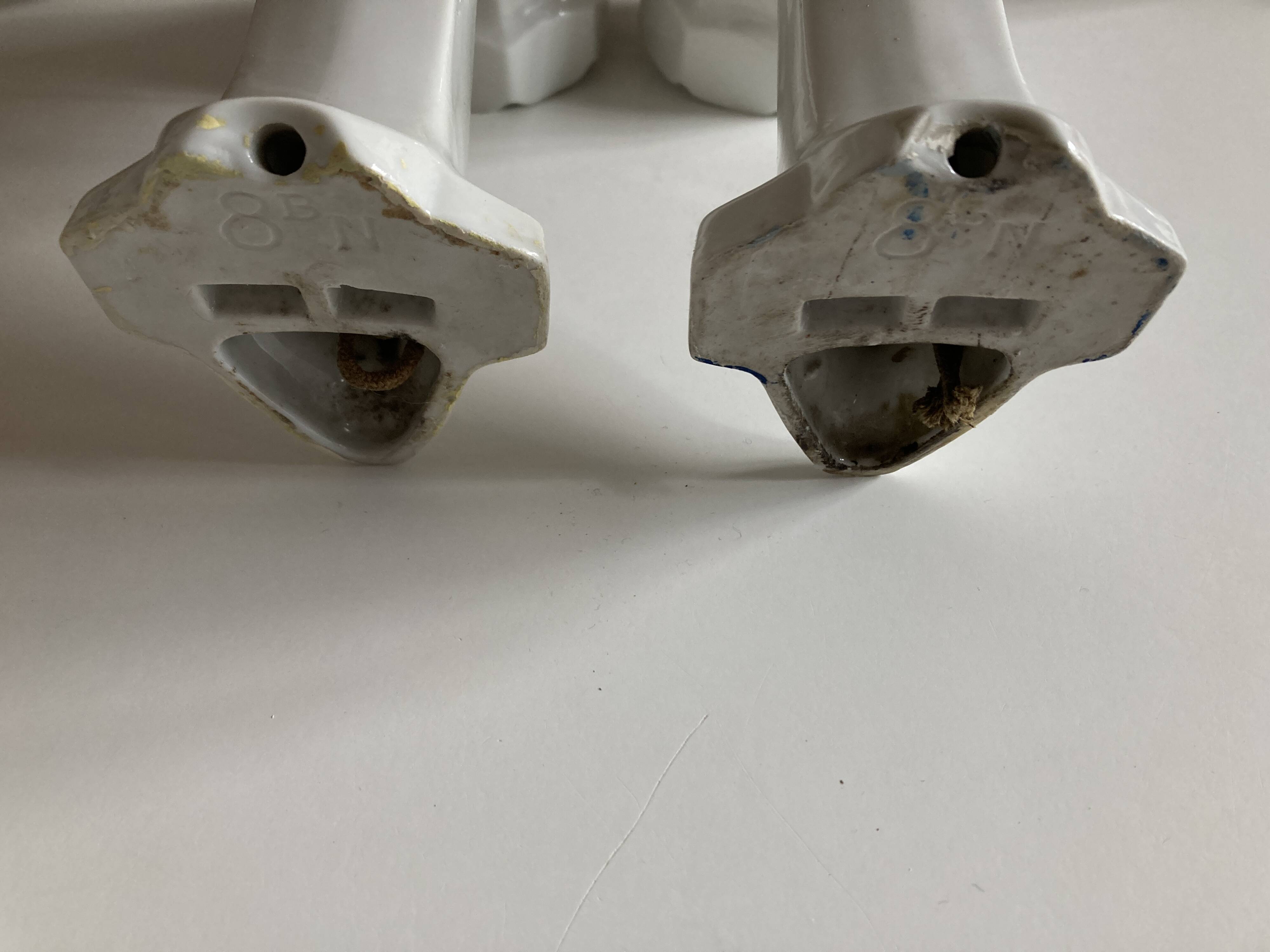 Pair of porcelain wall lights 1950 bathroom