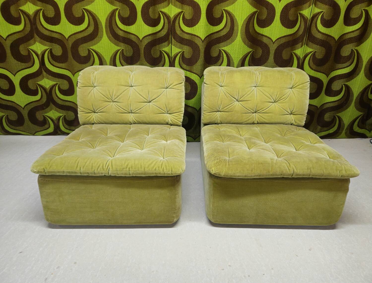 "1970s design armchair pair"