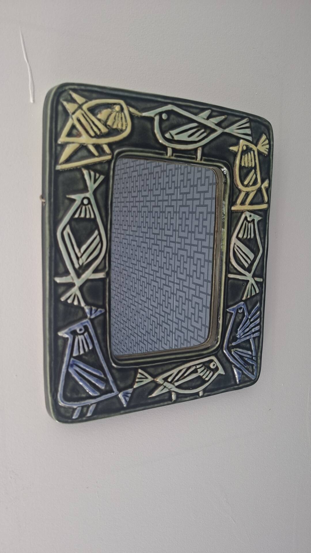 Ceramic Bird Mirror Lisa Larson Harlequin Series / Gustavsberg
