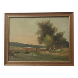 Oil on wood signed Th Linsyer
