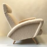 50s curly wool streamline chair