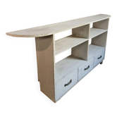 Vintage French pine shoe cabinet / shop display unit with drawers, circa 1960.