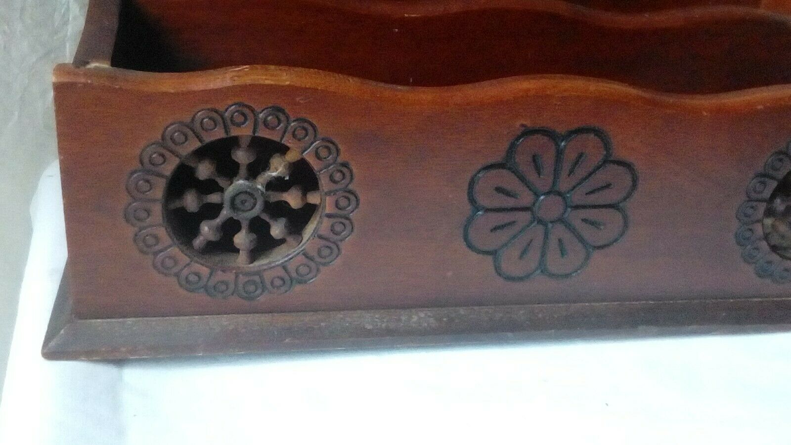 Vintage breton decor wooden mail holder