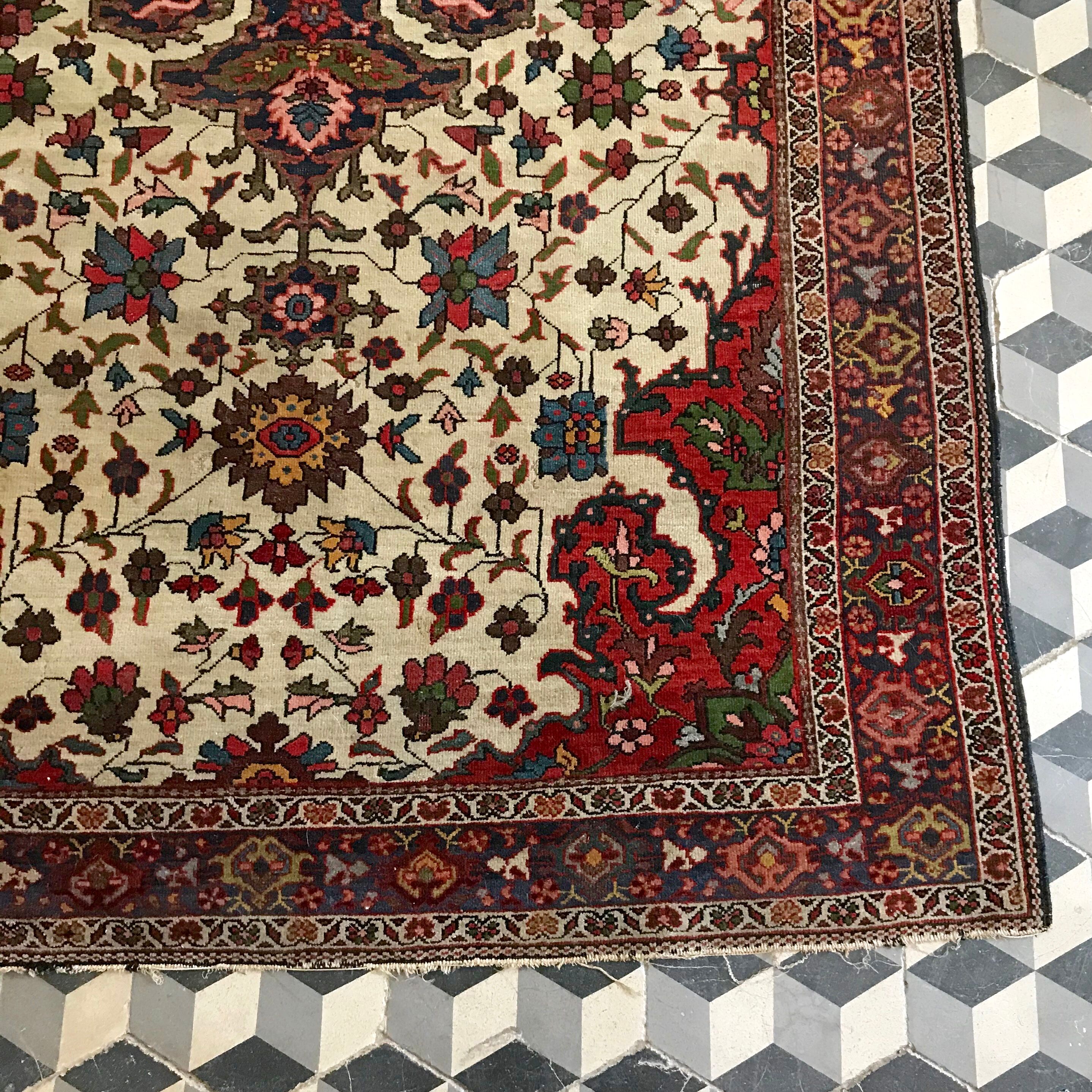 Handmade multicolored carpet 198x140cm