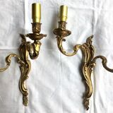 Pair of bronze wall lamps