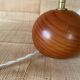 Lampe bois, câble tissus,  abat-jour coton