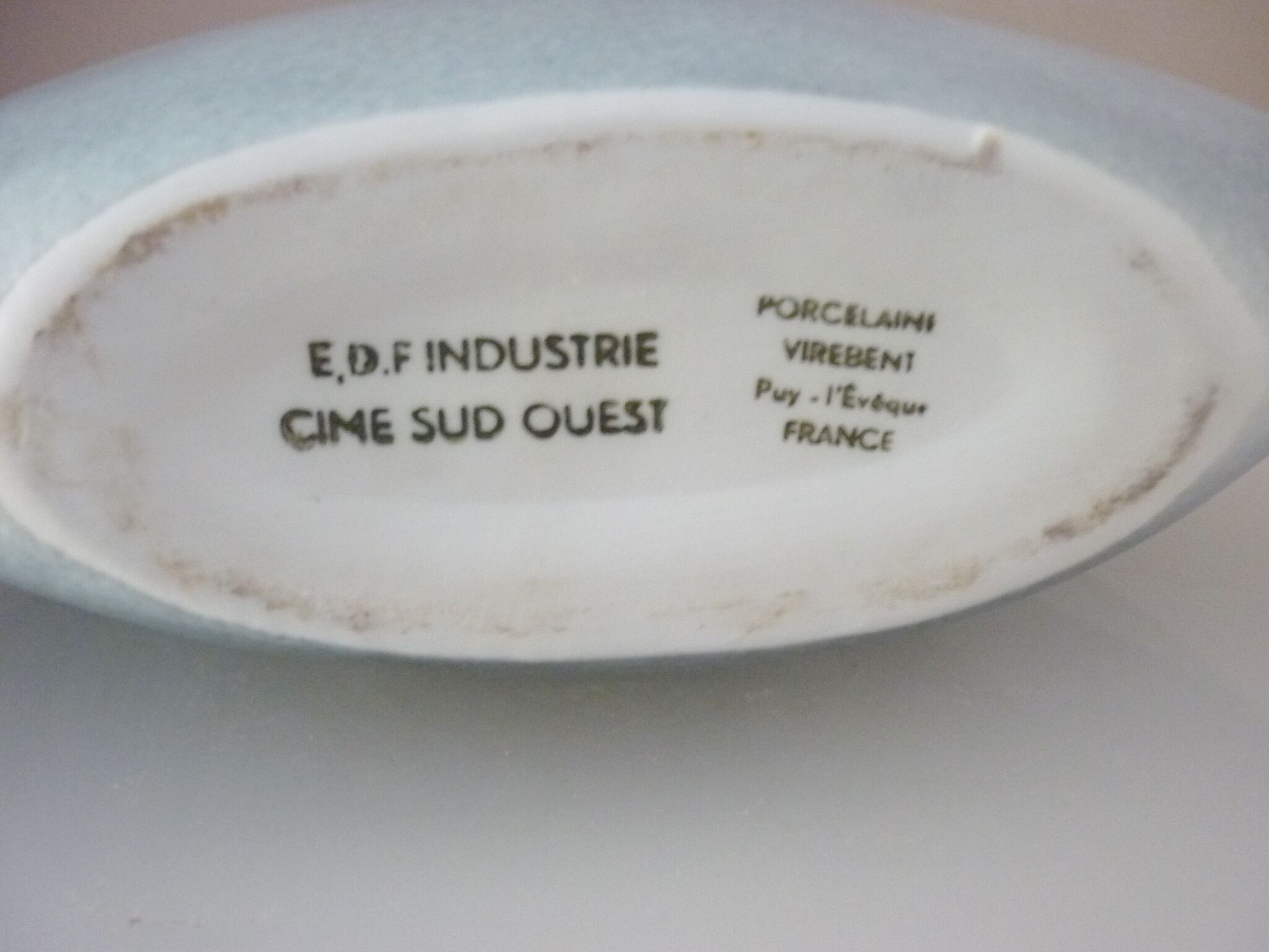 Lens vase designed by Yves Mohy, glazed ceramic by Virebent, 1970s